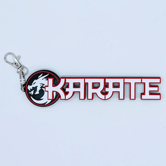 karate enthousiats bag tag with dragon