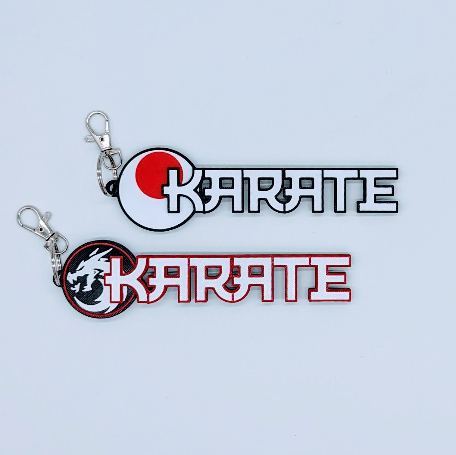 bag tag karate theme dragon red white black 