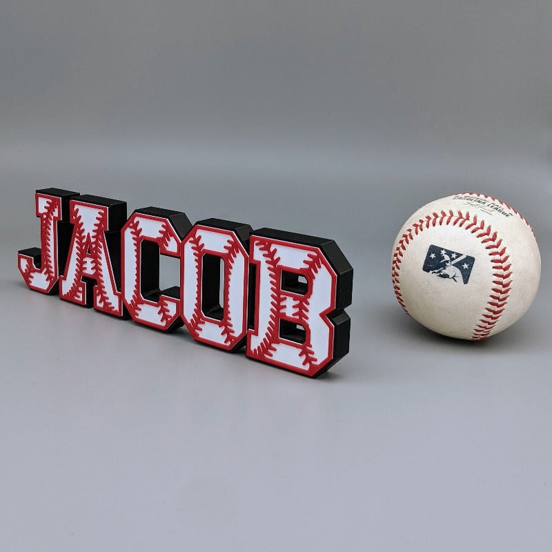 Customizable Baseball Ball Stiches Nameplate - Baseball player Gift