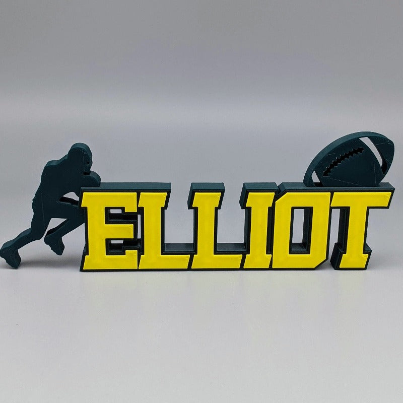 Personalized football runner Nameplate - Football Player Touchdown