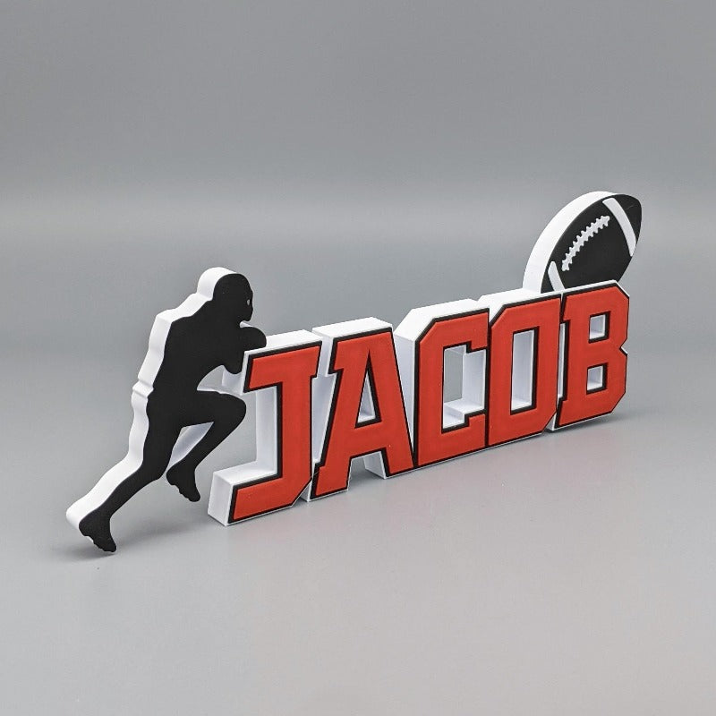 Personalized football runner Nameplate - Football Player Touchdown