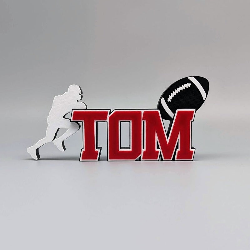 Personalized football runner Nameplate - Football Player Touchdown