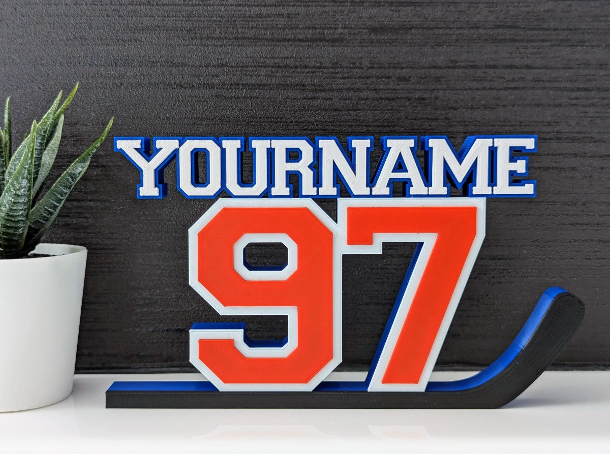 hockey player name number 3d custom fan